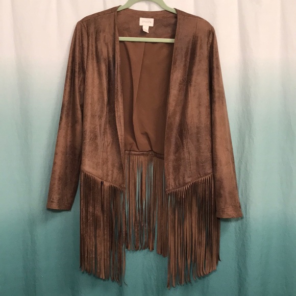 chicos suede fringe jacket